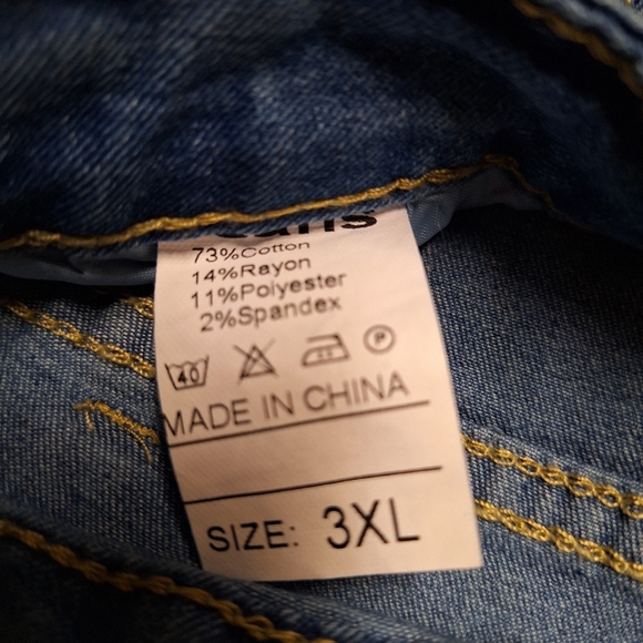 EUC Plus Size Western Jeans with Beige Fringes - Picture 6 of 9